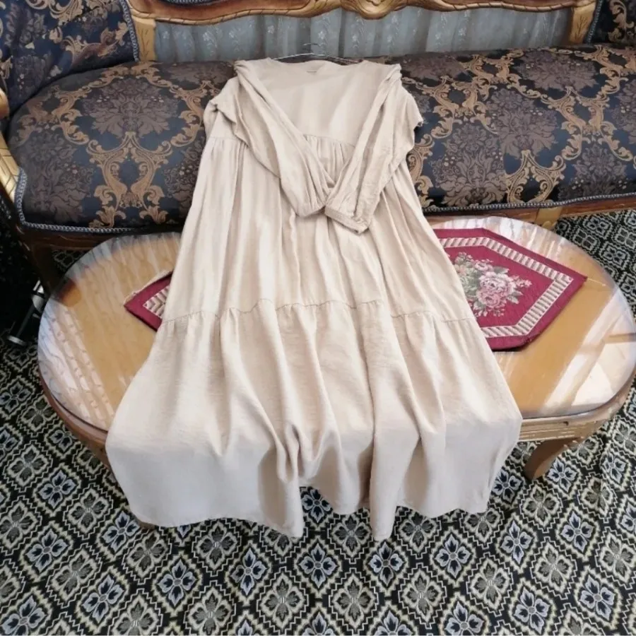 مانتو پیراهنی کرم