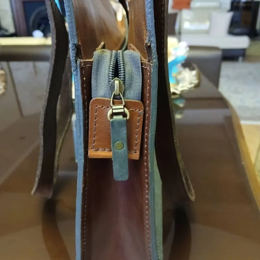 کیف ابی خاکستری جیر دکمه