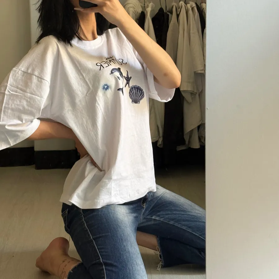 تیشرت قواره باکسی تک رنگ