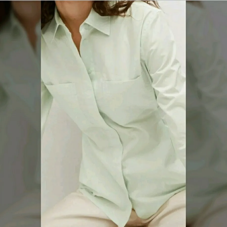 شومیز Mango منگو رنگ نعنا
