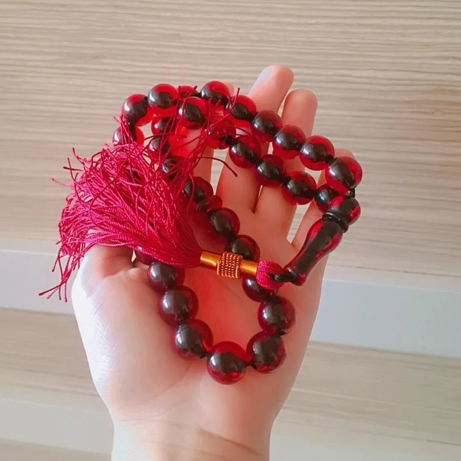 تسبیح کهربایی دانه درشت