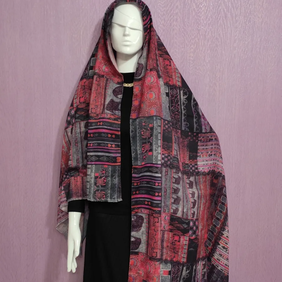 شال نخی کجراه طرح فیل