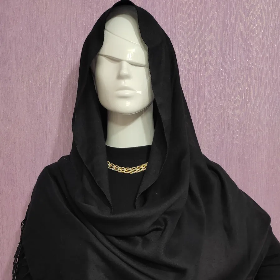 شال نخی کجراه مشکی