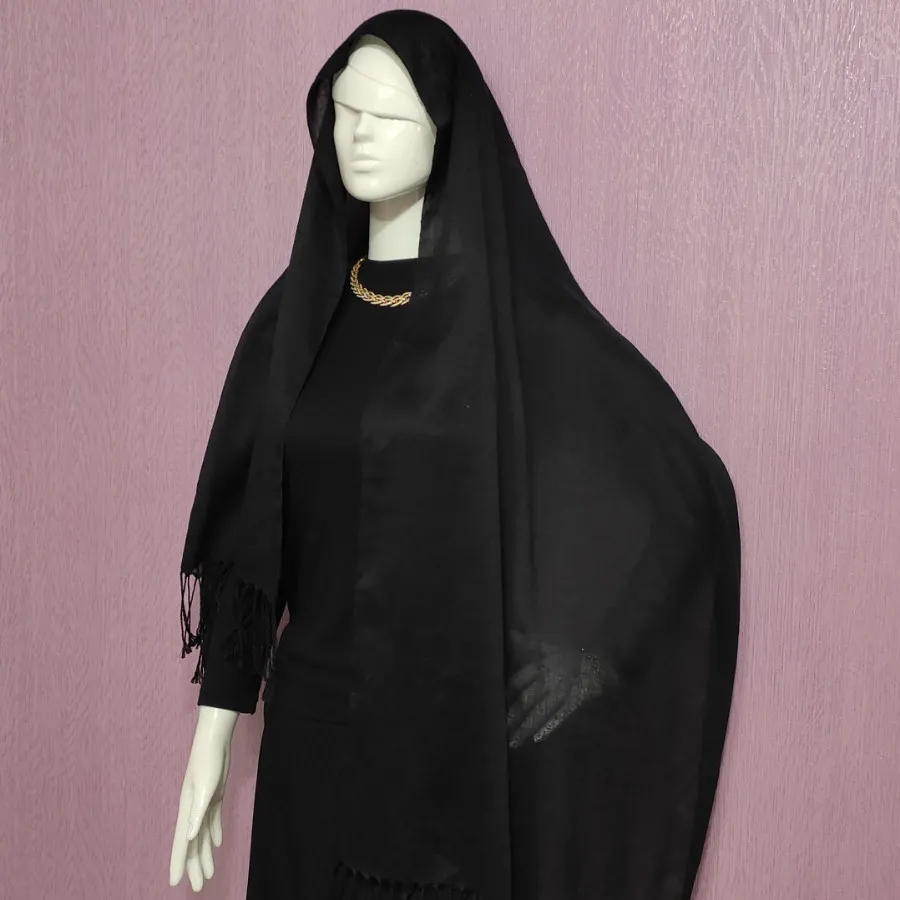 شال نخی کجراه مشکی