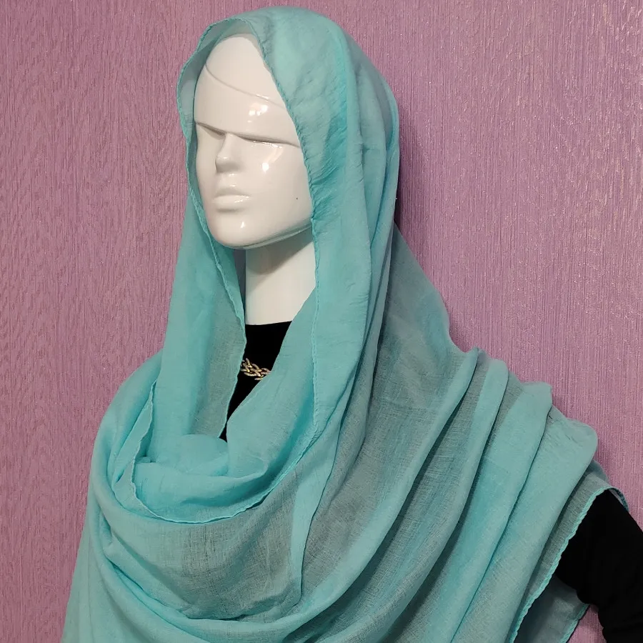 شال سیلک آبی فیروزه ای