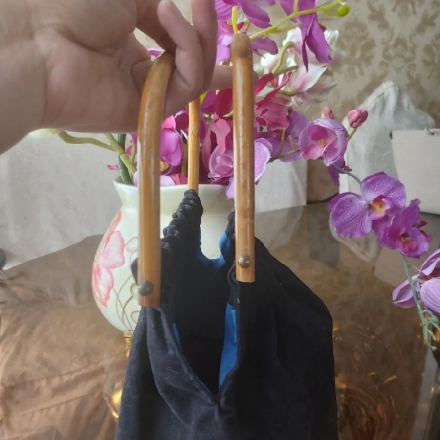 کیف مخمل خلرجی دسته چوبی