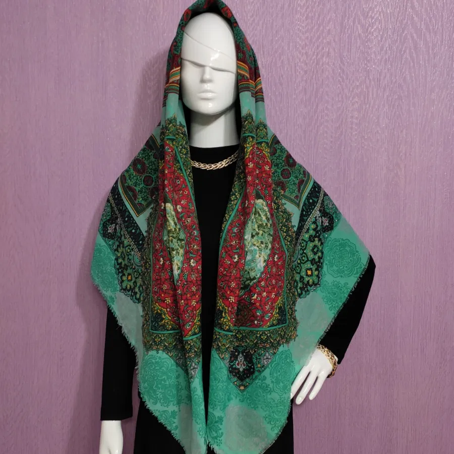 روسری نخی ژاکارد طرح سنتی