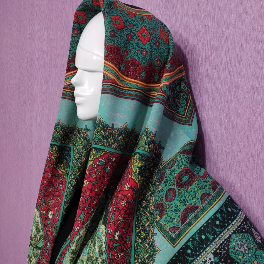 روسری نخی ژاکارد طرح سنتی