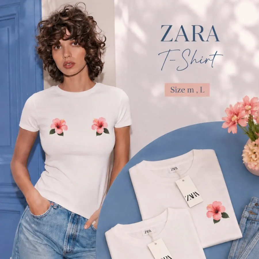 تیشرت سفید زارا