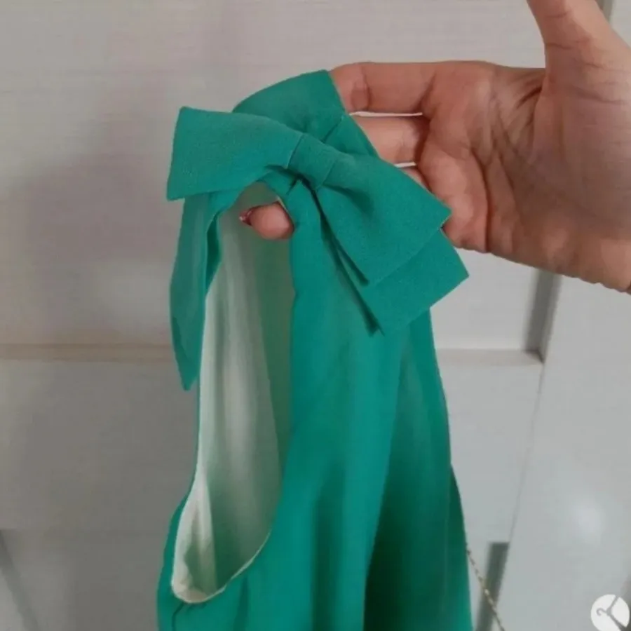 پیراهن حریر سبزآبی