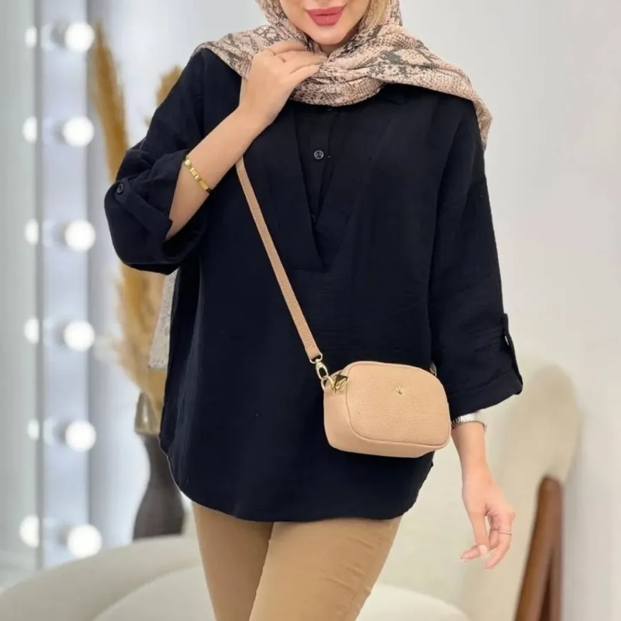شومیز مانتویی یقه شالی