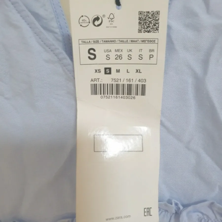 تاپ زارا ZARA
 آبی سایز s