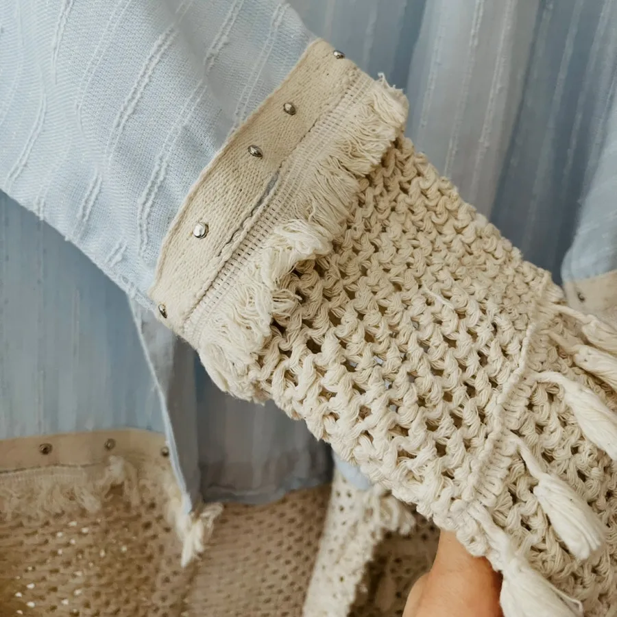 مانتو آبی آسمانی کنفی