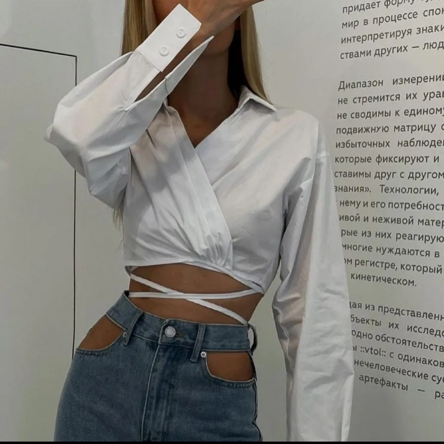 شومیز کراپ سفید