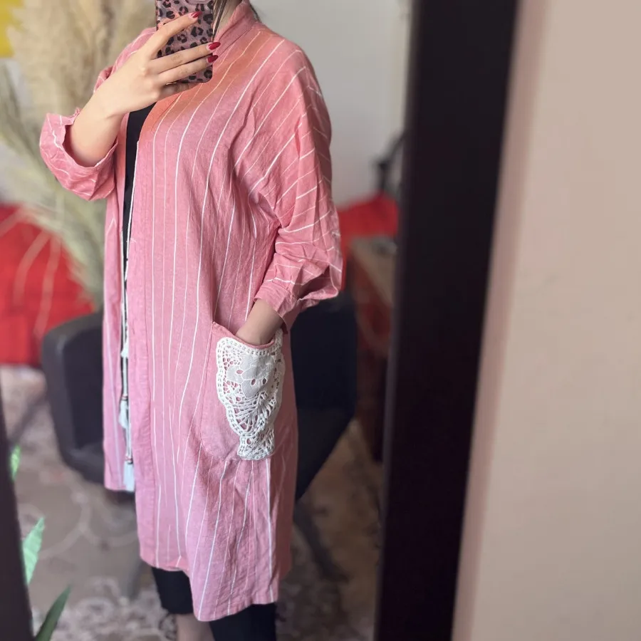 مانتو بگی پانچو صورتی