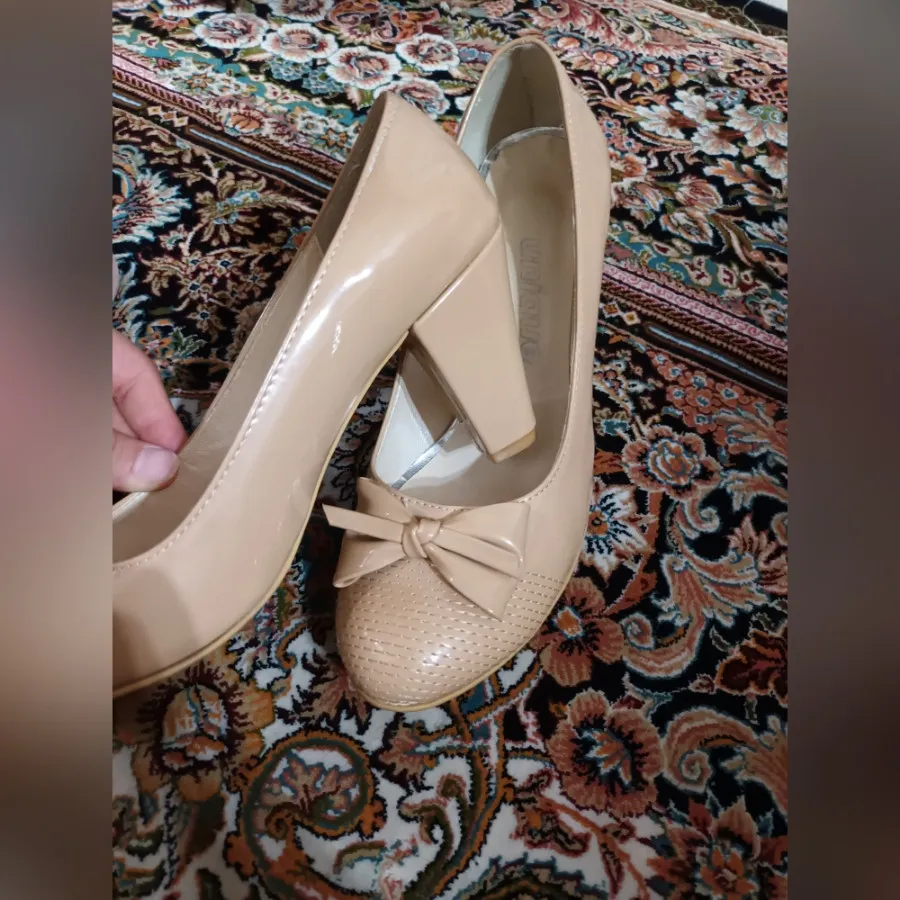 کفش نسکافه ای پاپیون دار