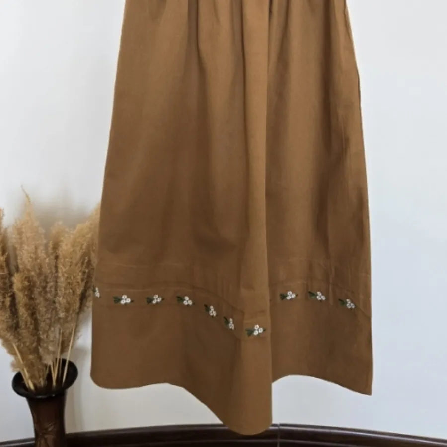 دامن کتان گلدوزی چهارفصل