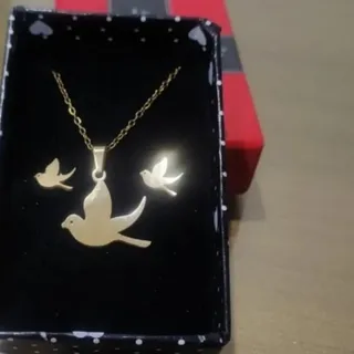 نیم ست طلایی پرنده ازادی