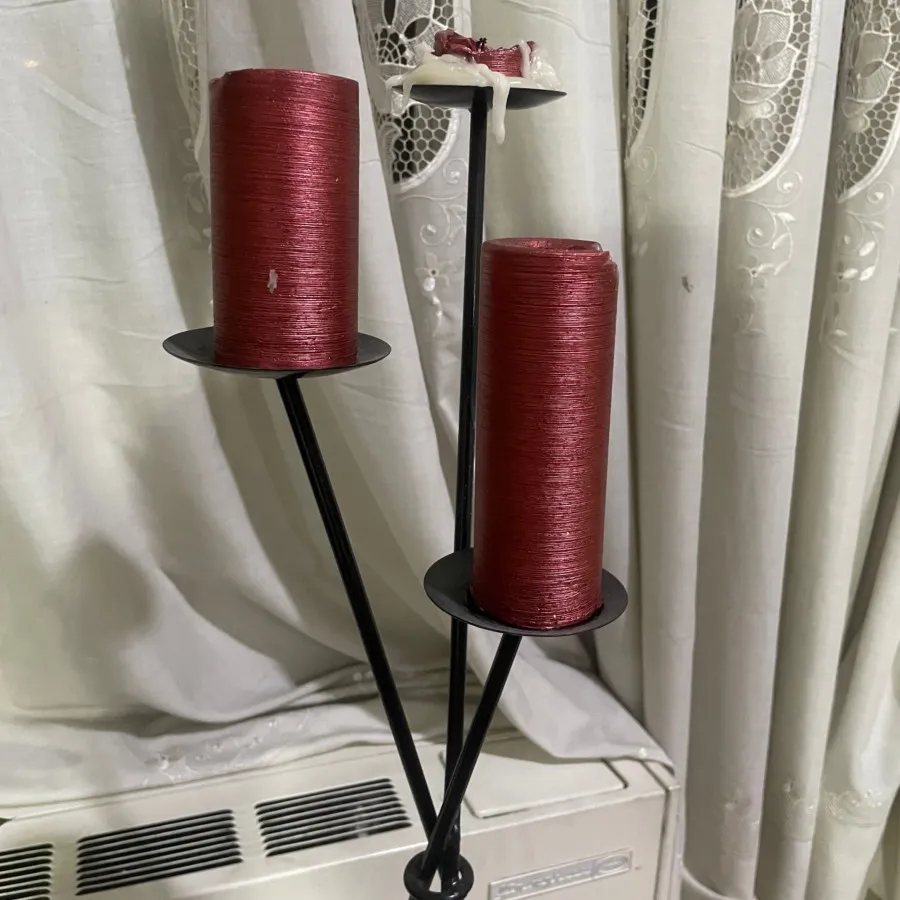 جا شمعی مشکی ایستاده فلزی
