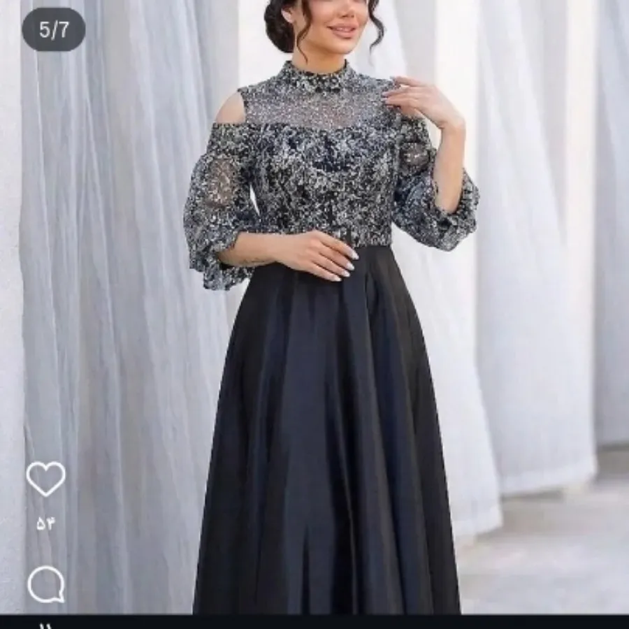 لباس مجلسی رنگ سفید مشکی