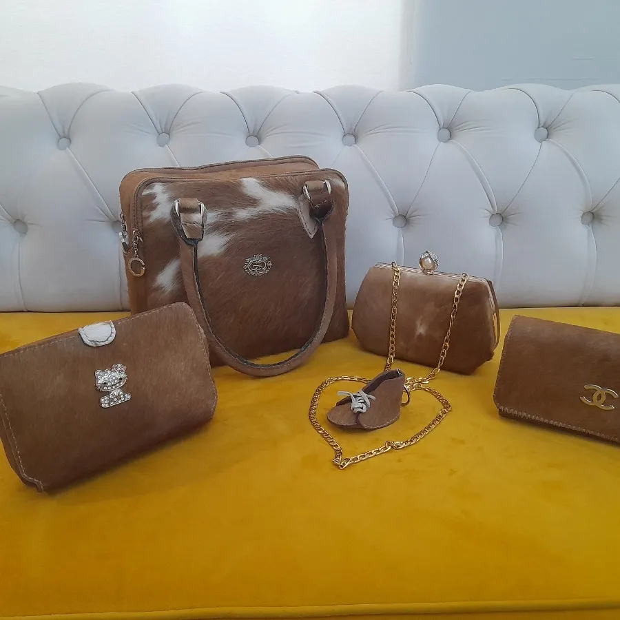 ست 5 تکه کیف چرم دستدوز خ