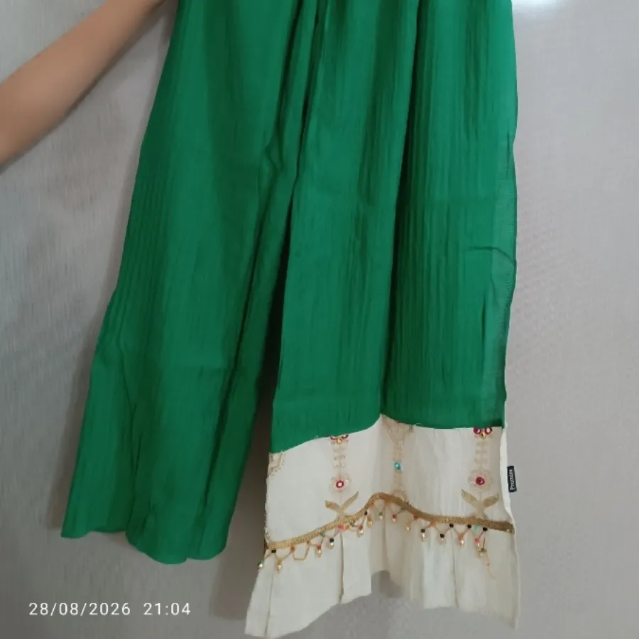 شال پرومیس سبز و کرم