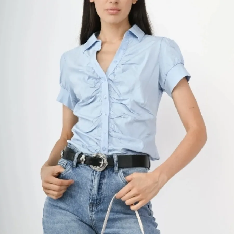 تیشرت رسمی کتان بیبی بلو