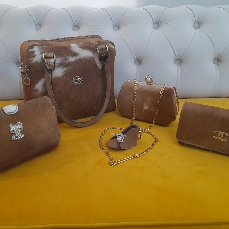 ست 5 تکه کیف چرم دستدوز خ