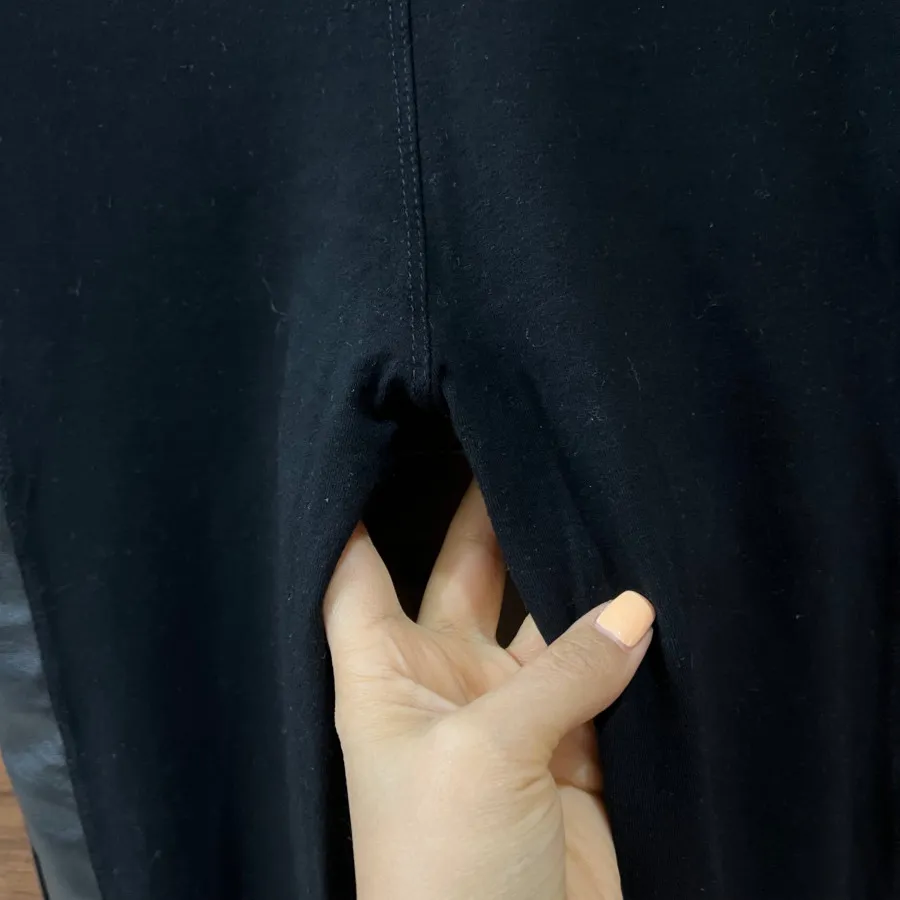 شلوار مشکی بغل چرم