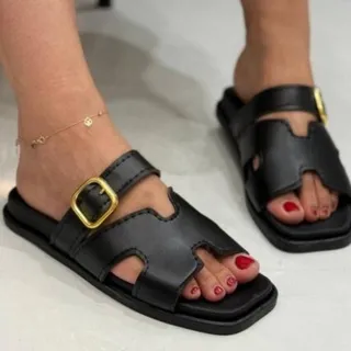 صندل زنانه مجلسی چرم هرمس