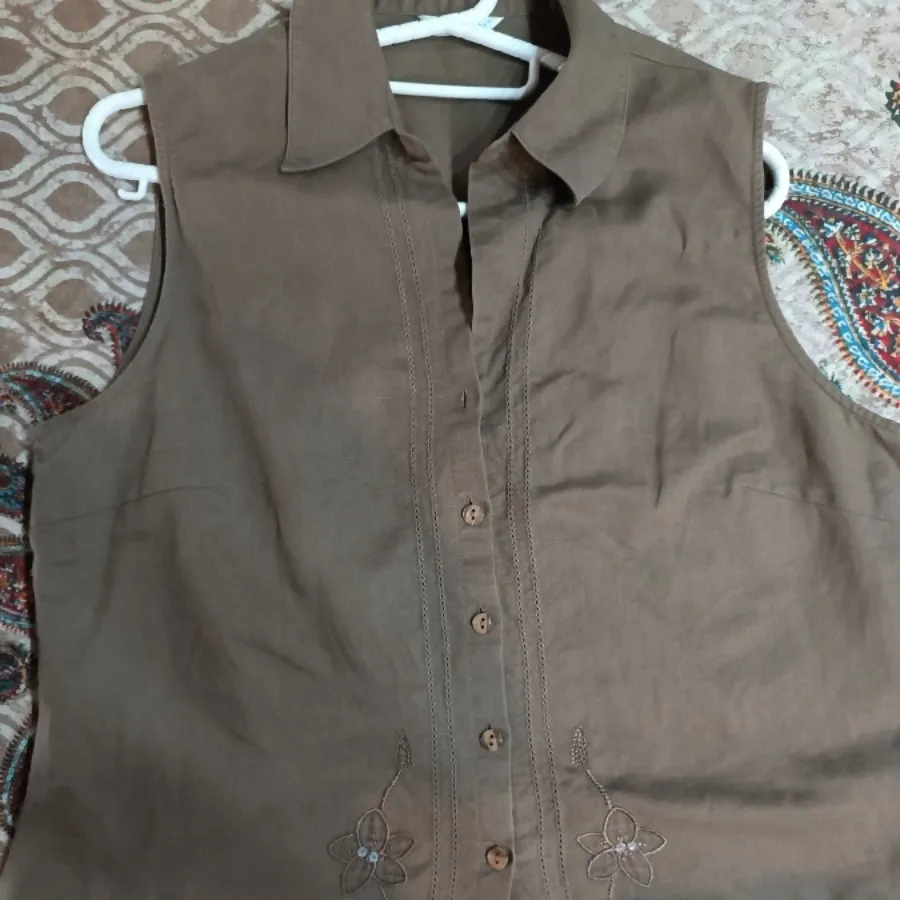 تاپ گلدوزی لینن