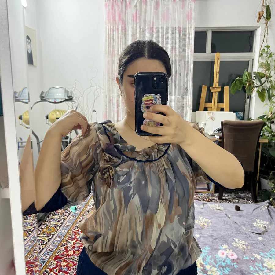 شومیز حریر طرح پلنگی