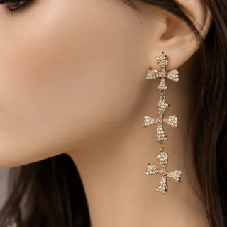 گوشواره فول نگین پاپیونی