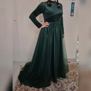 لباس مجلسی سبز زمردی