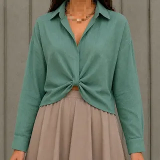 شومیز زنانه خنک کمر گره
