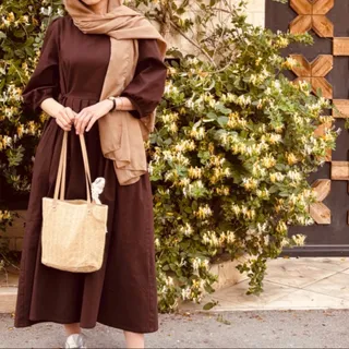 پیراهن لینن قهوه ای