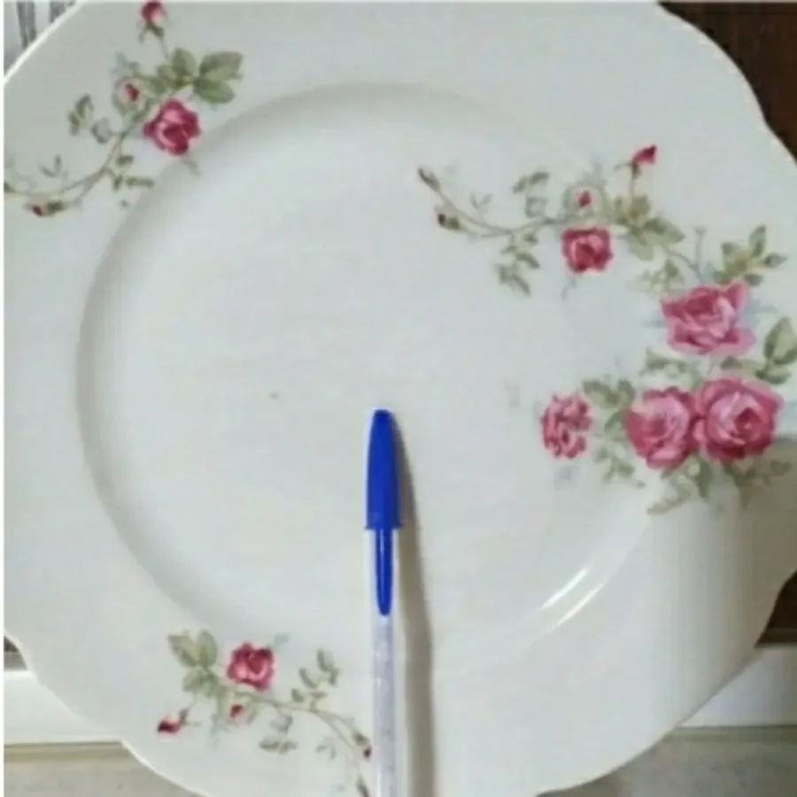 بشقاب بزرگ گل قرمز قدیمی