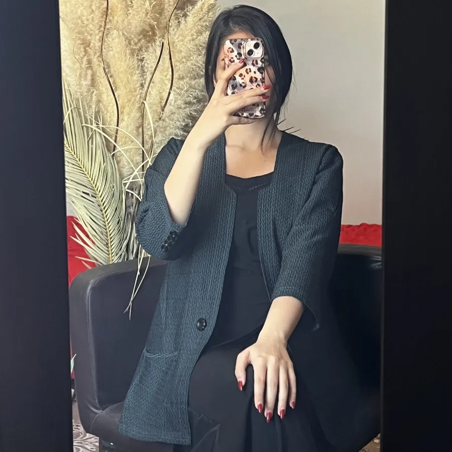 مانتو کتی طرح دار سبز