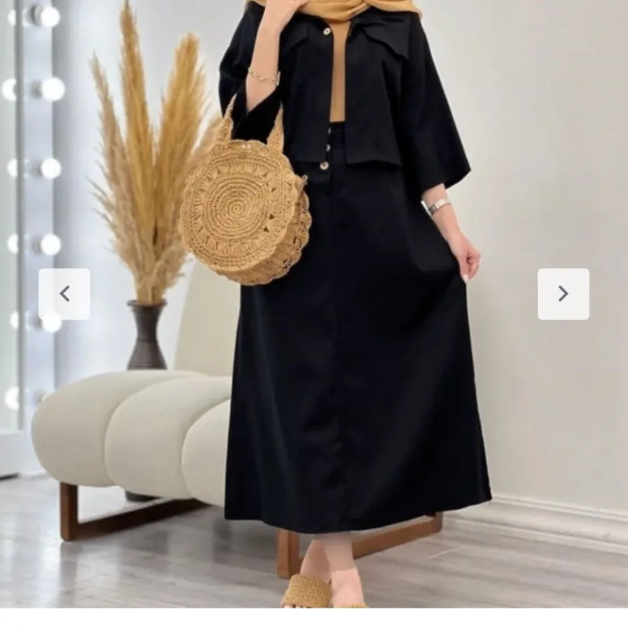 کت کراپ و دامن مشکی