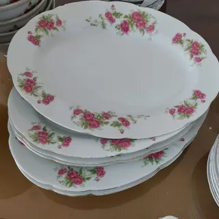 دیس چینی گلسرخی آنتیک