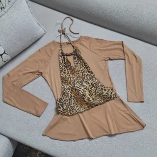 بلوز پلنگی جذاب گردنی