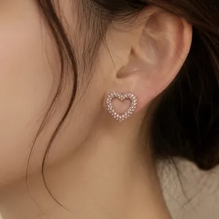 گوشواره قلب نگین‌دار
