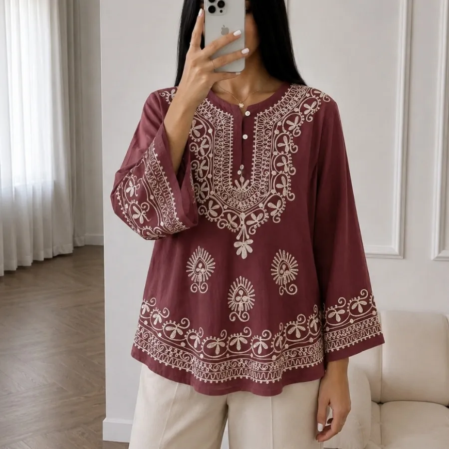 شومیز گلدوزی نخی هندی