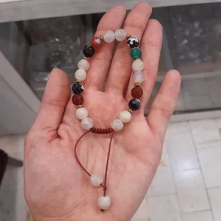 دستبند سنگ عقیق مات رنگی