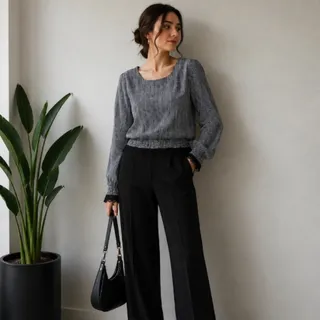 شومیز طوسی سایز m