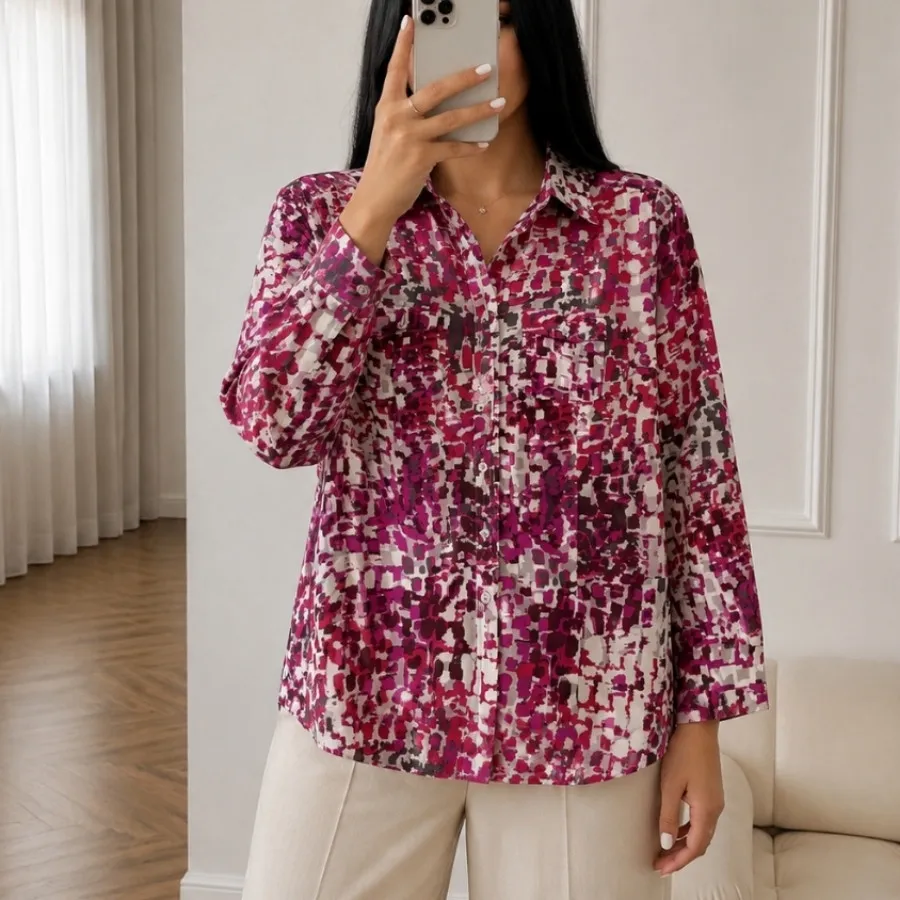 شومیز نخی آبرنگی وارداتی