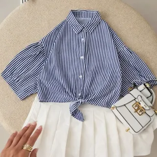 شومیز زنانه خنک کمر گره