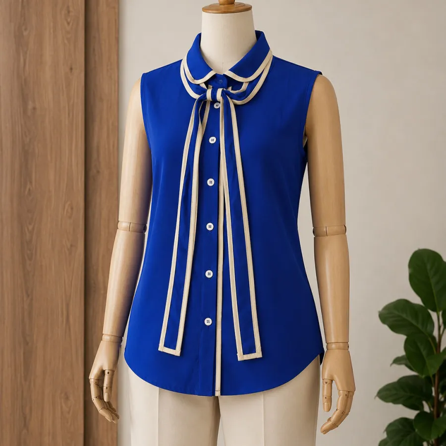 شومیز/تاپ کرپ حریر کراوات