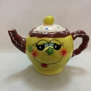 قوری سرامیکی فانتزی زرد