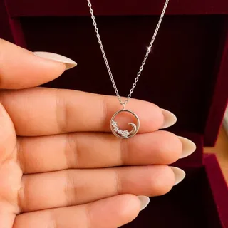 اویز زنجیردار ماه و ستاره